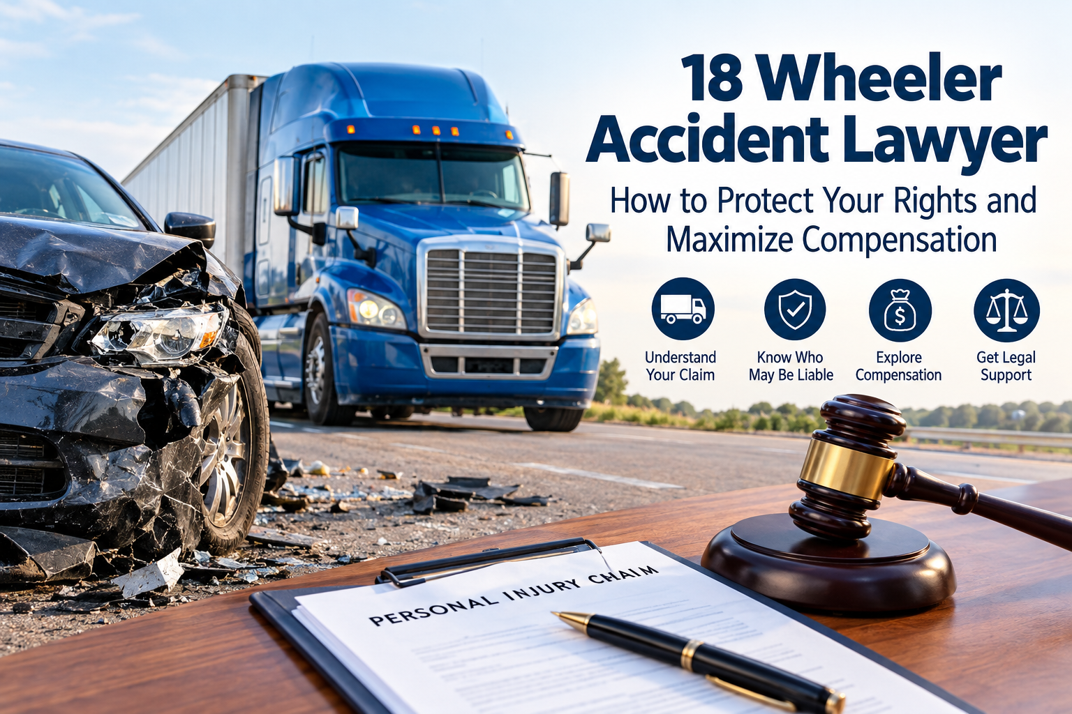 18 wheeler accident lawyer helping with a truck accident claim