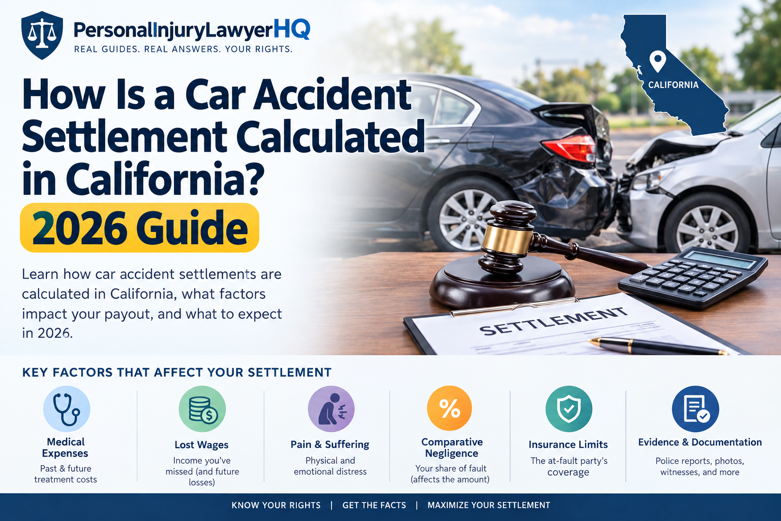 How is a car accident settlement calculated in California 2026 guide